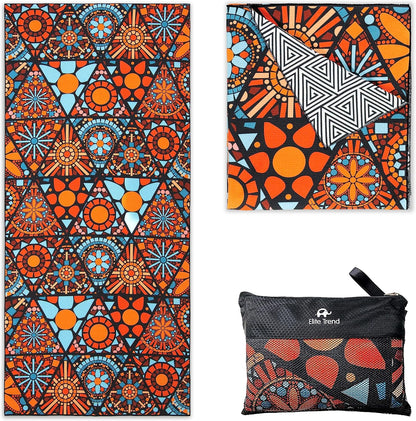 Elite Trend Microfiber Beach Towel Waffle for Adults with Bag - Extra Large 78x35 inch Lightweight Sand Free Quick Dry Towel for Travel, Swimming, Yoga, Camping (Ojoy)