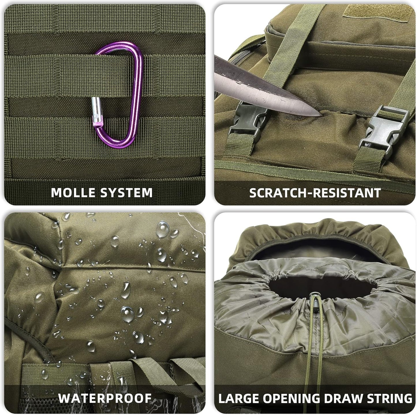 King'sGuard 70L Camping Hiking Backpack Tactical Backpack Military Molle Rucksack Backpack for Outdoor