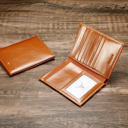 HISCOW Italian Leather Passport Holder for Travel - RFID Blocking Wallet Cover with Secure Organizer for Men & Women, US & Foreign Trips, Antiqued Brown