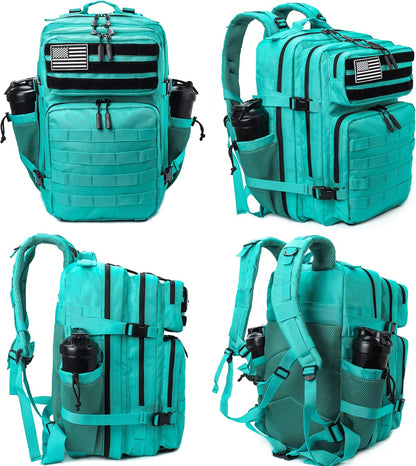LHI Military Tactical Backpack for Men and Women 45L Army 3 Days Assault Pack Bag Large Rucksack with Molle System-Mint Green