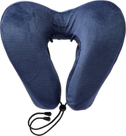 Lewis N. Clark Contoured Memory Foam Hexform Travel Cervical Neck Pillow for Shoulder & Neck Pain, Airplane, Camping, Kids & Adults, Premium, Navy