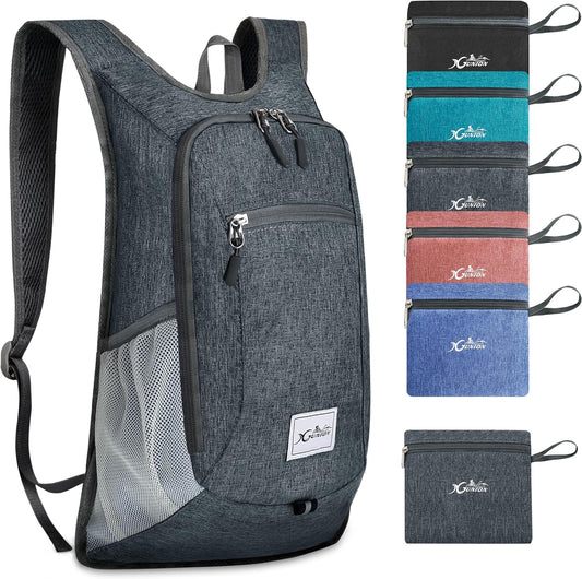 Lightweight 10L Foldable Travel Backpack - Packable Camping & Hiking Daypack for Women & Men (Dark Grey)