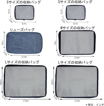 JJ POWER Travel Packing Cubes, Luggage Organizers with Shoe Bag