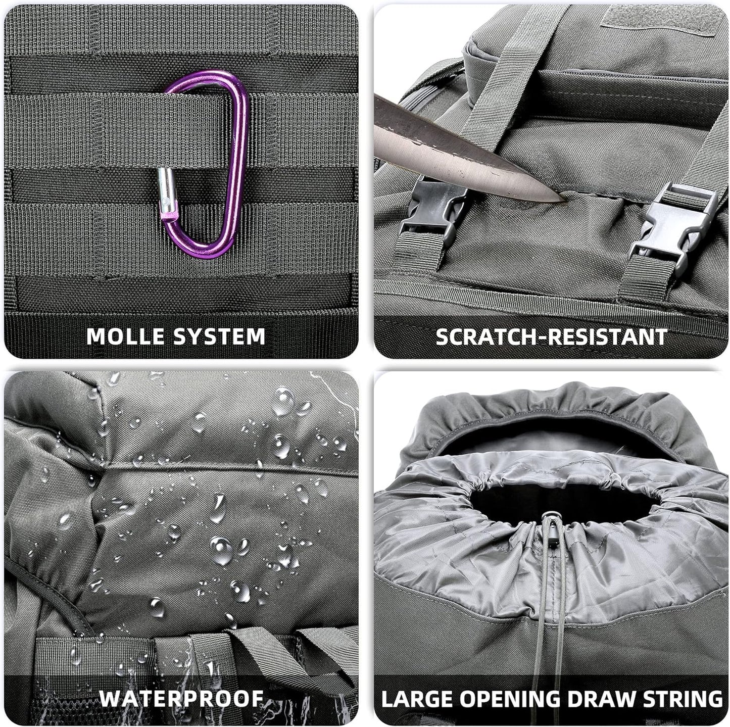 King'sGuard 70L Camping Hiking Backpack Tactical Backpack Military Molle Rucksack Backpack for Outdoor