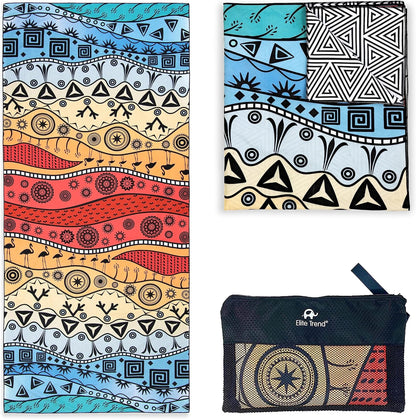 Quick Dry Towel Extra Large 78x35 Inch - Microfiber Beach Towel - Perfect for Beach, Travel, Swimming, Pool, Yoga, Hiking, Camping - Lightweight, Fast Drying, Compact for Adults (The Wild)