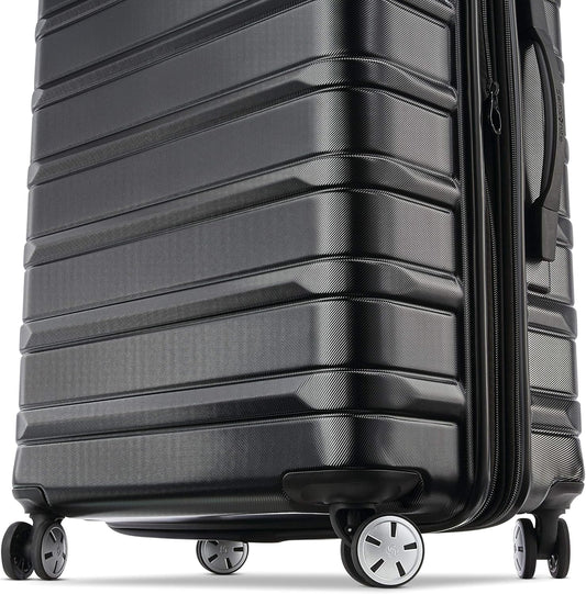 Samsonite Omni 2-2 Piece 19/28 Hardside Luggage with 360° Spinner Wheels - Scratch Resistant Hardshell - TSA, Airline-Approved - Expandable Polycarbonate Lightweight - Midnight Black