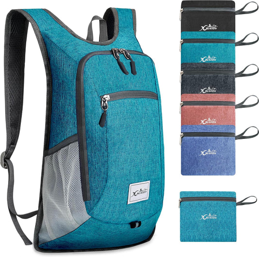 Lightweight Foldable Travel Backpack - 10L Daypack for Women & Men - Teal Blue