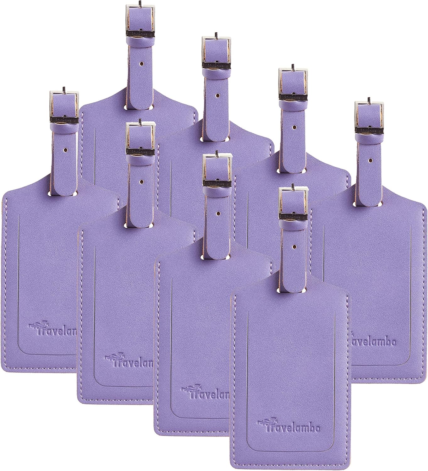 8 Pack Leather Luggage Travel Bag Tags by Travelambo