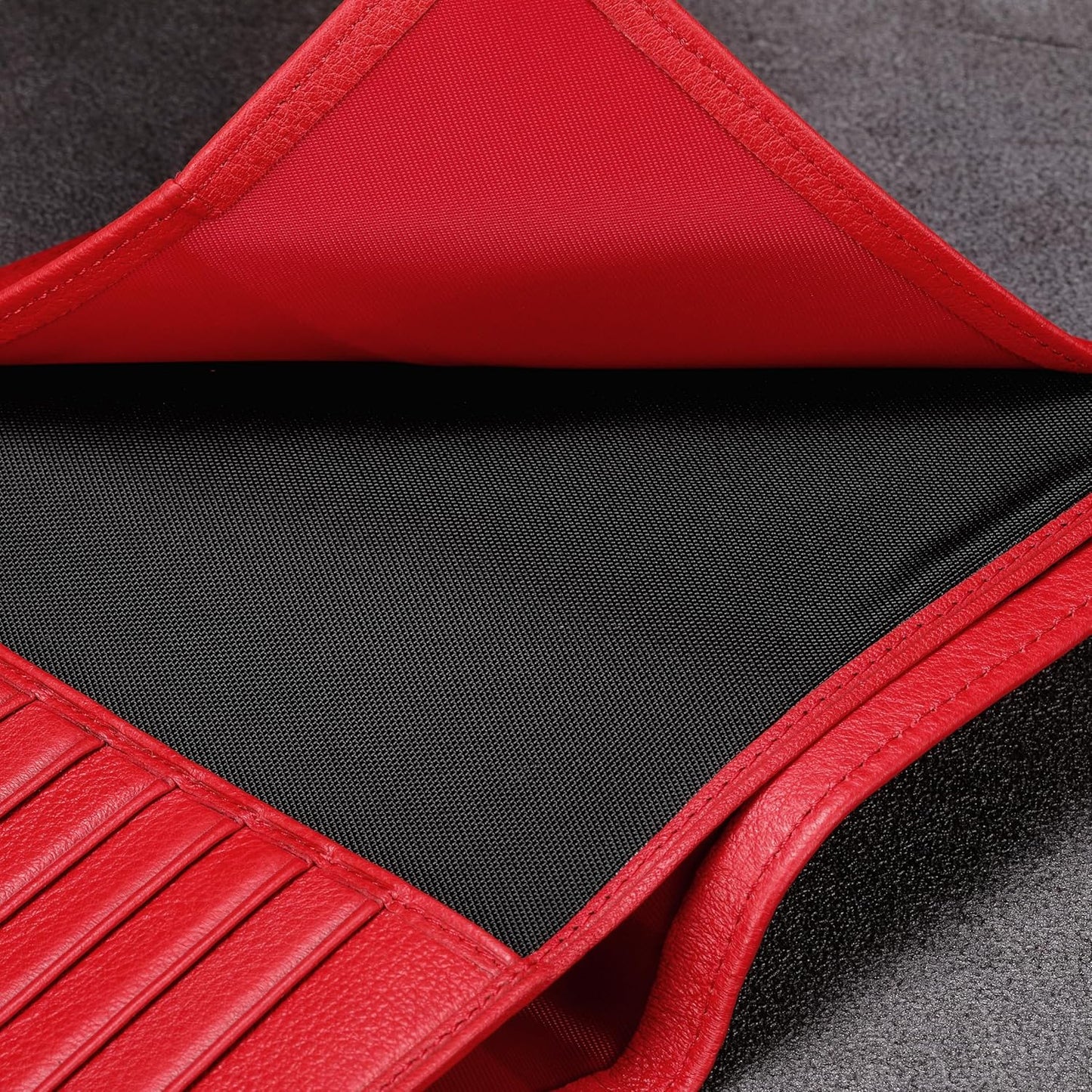 HISCOW Italian Leather Passport Holder for Travel - RFID Blocking Wallet Cover with Secure Organizer for Men & Women, US & Foreign Trips, Red