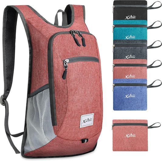 Foldable Travel Daypack - 10L Lightweight Backpack for Women & Men (Red) - Camping & Hiking