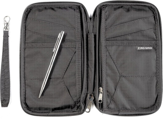 Passport Holder Family up to 6 Passports, Large Passport Wallet and Premium Travel Document Holder Organizer with RFID Anti-Theft Blocking - 7 Bonus RFID Blocking Sleeves - Shadow