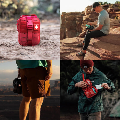 My Medic Sidekick - Camping Hiking and Backpacking First Aid Kit - 70 Items - HSA and FSA Eligible - Small Ifak Great for Travel or Motorcycle - Portable Emergency Kit – Black