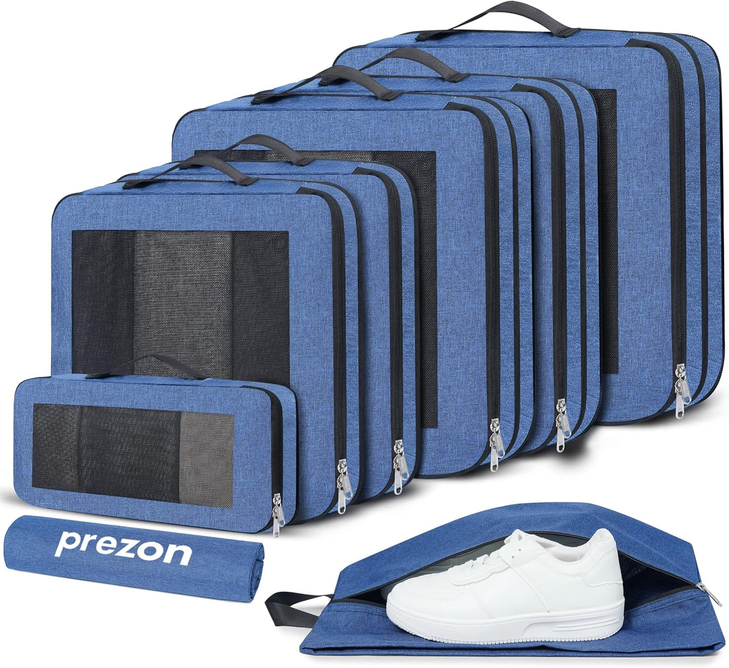 8 Set/6 Set/4 Set Compression Packing Cubes for Travel, Lightweight Vacation Travel Essentials, Travel Accessories for Suitcase Organizer Bags Set, Durable Luggage Organizer