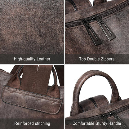 Shrrie Vegan Leather Laptop Backpack for Women 15.6 inch Work Backpack Fashion Travel Backpack Purse for Travel College Work