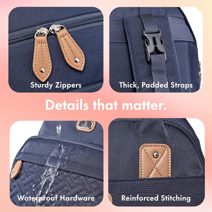 Dikaslon Diaper Bag Backpack with Portable Changing Pad, Pacifier Case and Stroller Straps, Large Unisex Baby Bags for Boys Girls, Multipurpose Travel Back Pack Moms Dads, Navy Blue