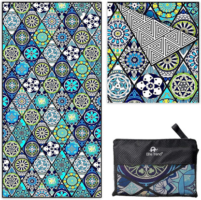 Elite Trend Quick Dry Towel Extra Large 78x35 Inch - Microfiber Beach Towel - Perfect for Beach, Travel, Swimming, Pool, Yoga, Hiking, Camping - Lightweight, Fast Drying, Compact for Adults (Artsy)