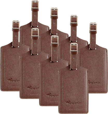 8 Pack Leather Luggage Travel Bag Tags by Travelambo