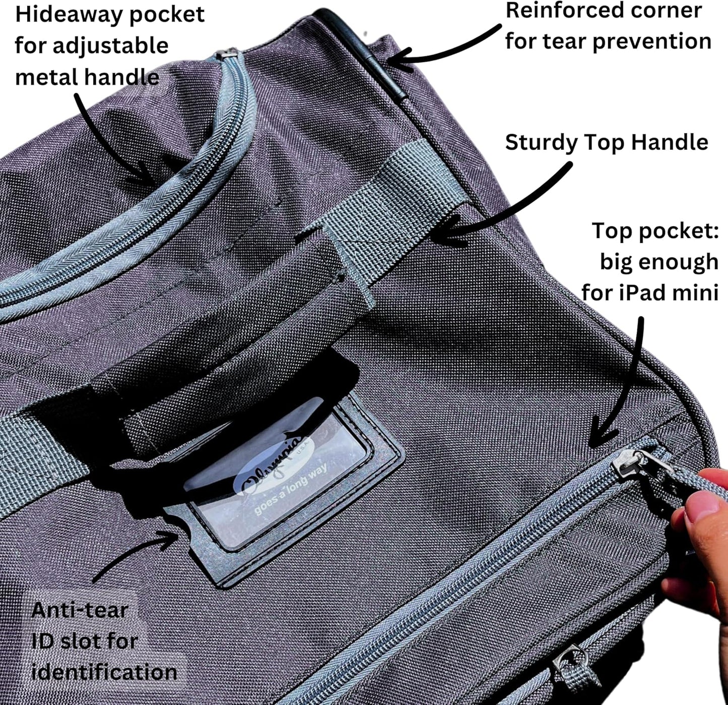 Olympia U.S.A. 29 inch Jumbo Size 8 Pockets Wheeled Rolling Duffel Bag Water Resistant Luggage Lightweight Travel Suitcase with Retractable Handle