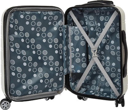 Rockland Melbourne Hardside Expandable Spinner Wheel Luggage, White, 2 Piece (20/28)