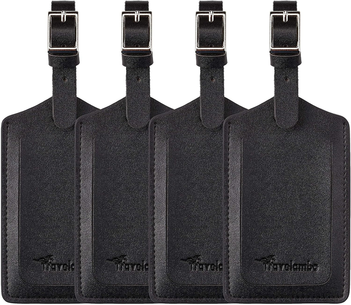 Travelambo Luggage Tags for Suitcases PU Leather Travel Tags Bag Tags Privacy Protection Travel Essentials