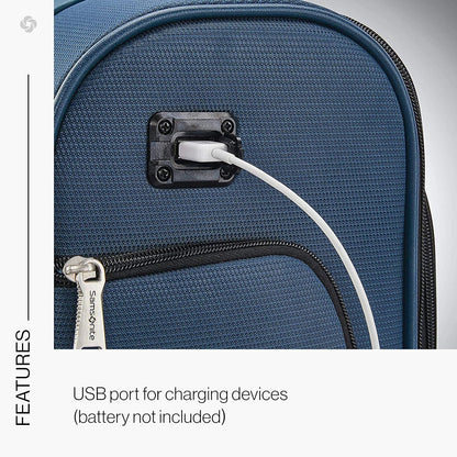 Samsonite Solyte DLX Softside Expandable Luggage with Spinner Wheels, Mediterranean Blue, 2-Piece Set (20/25)