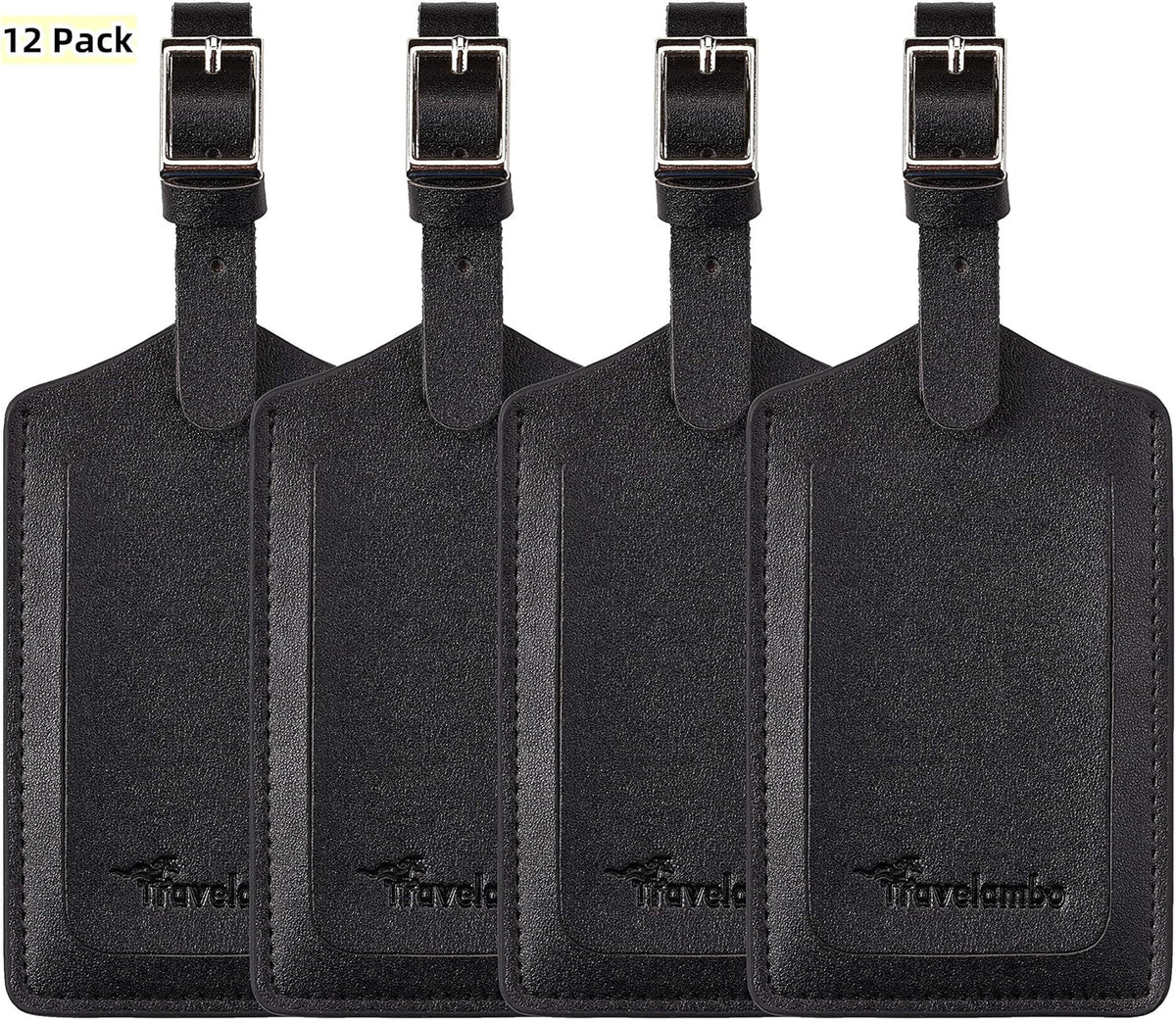 Travelambo Luggage Tags for Suitcases PU Leather Travel Tags Bag Tags Privacy Protection Travel Essentials
