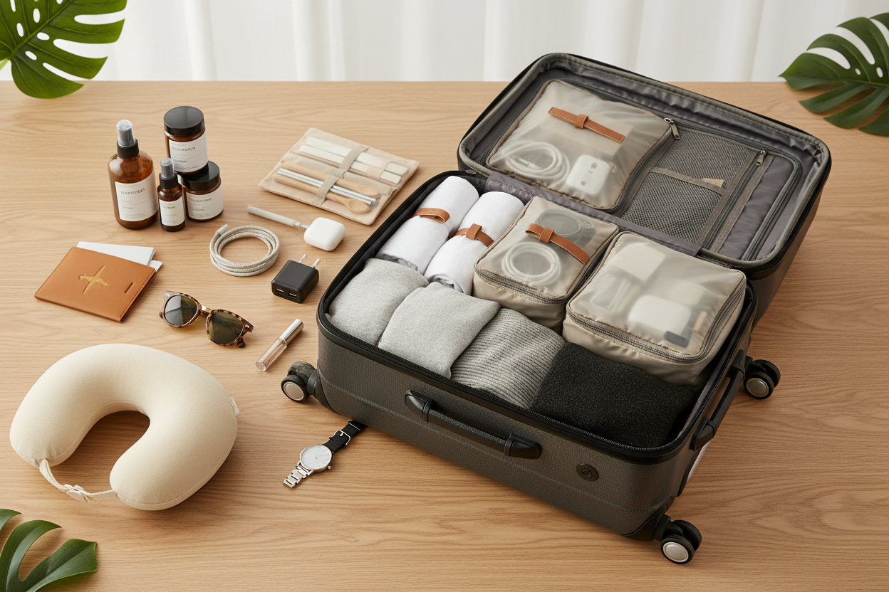 curated products make packing and traveling 